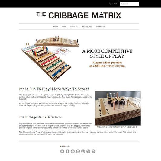 Cribbage Matrix - Photography and Web Design - Los Angeles, US based Shopify Experts Revo Designs