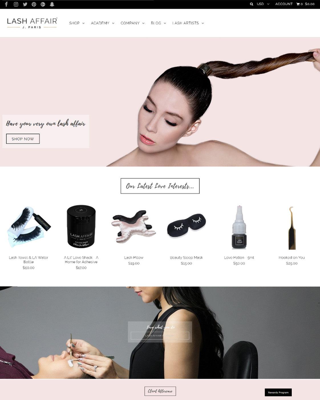 Lash Affair - Photography and Web Design - Los Angeles, US based Shopify Experts Revo Designs