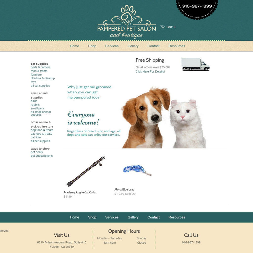 Pampered Pet Salon - Photography and Web Design - Los Angeles, US based Shopify Experts Revo Designs