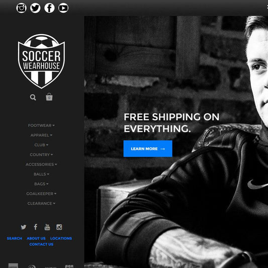 Soccer Wearhouse - Photography and Web Design - Los Angeles, US based Shopify Experts Revo Designs