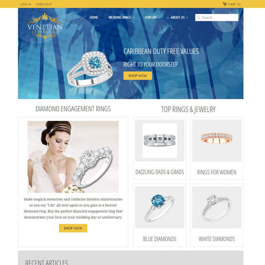 Venetian Jewelers - Photography and Web Design - Los Angeles, US based Shopify Experts Revo Designs